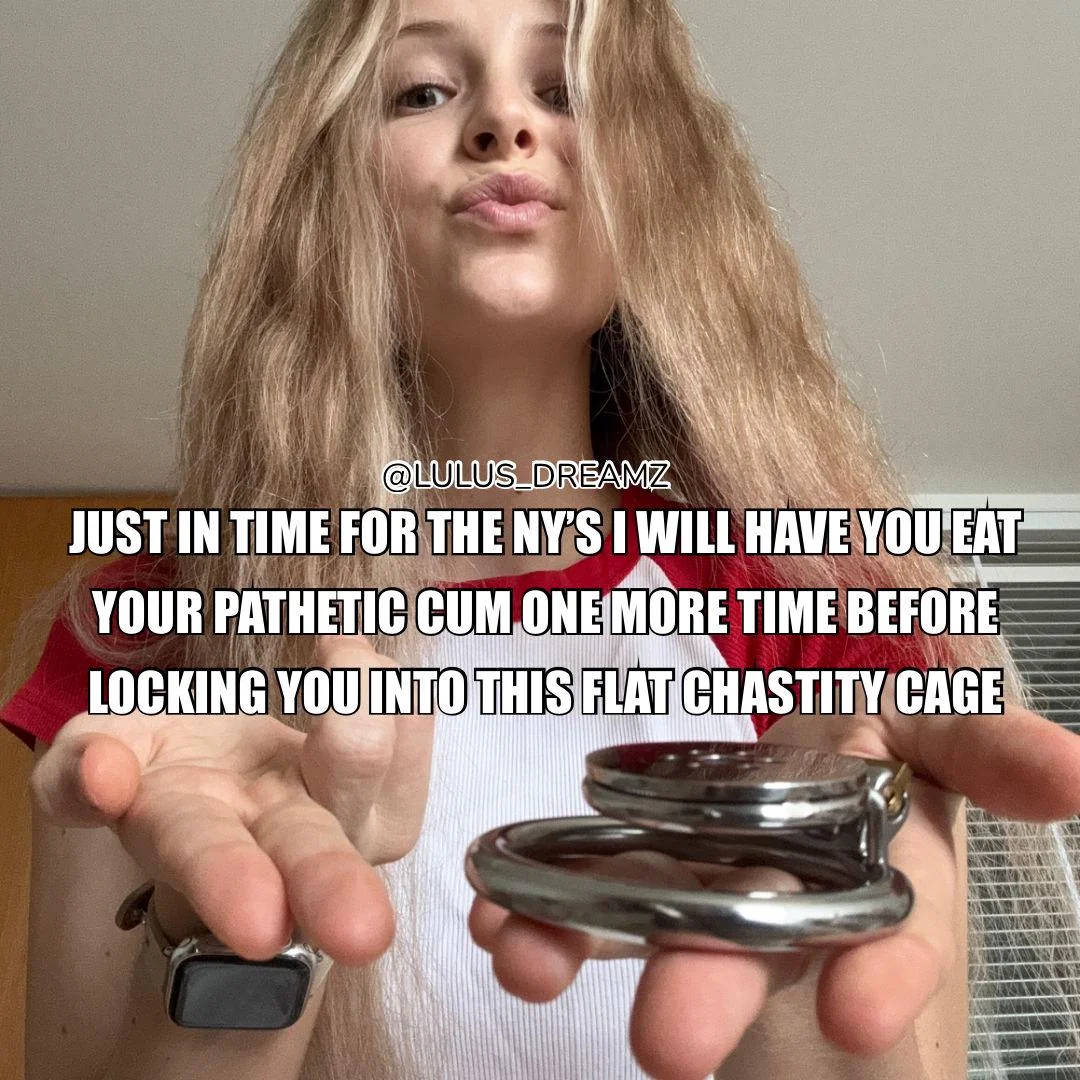 One last cum eat before I put you into this flat chastity cage picture 1 of 1