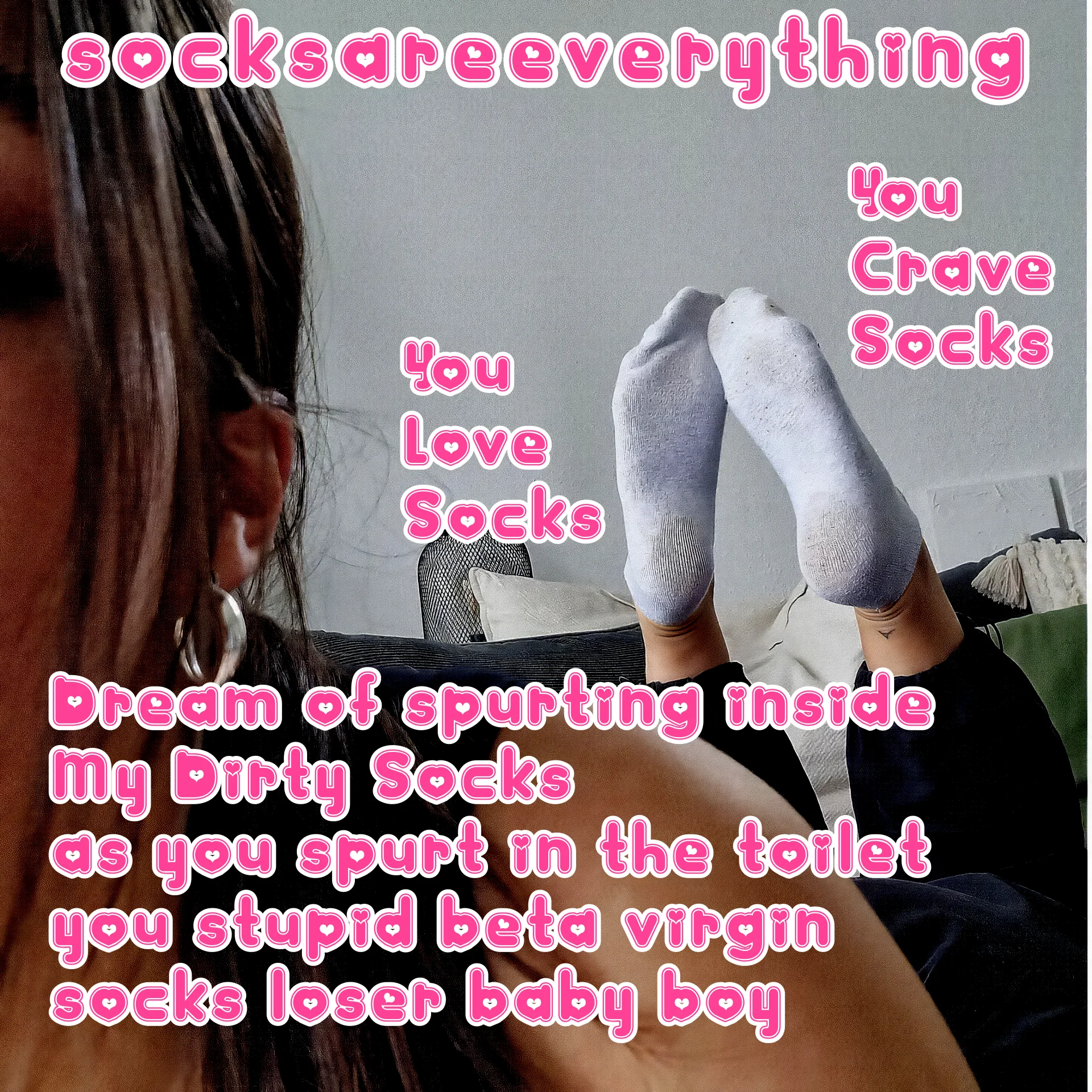 Look at my socked feet and dream of spuring inside! There is only Sock Pussy for you little beta! SocksAreEverything2 on ImageFap picture 1 of 1