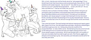 Milked By Her Mischievous Friends (Futasub, femdom, prostate massage, lactation, bondage, forced orgasms) - Art by EnderAnswer, caption by me!'