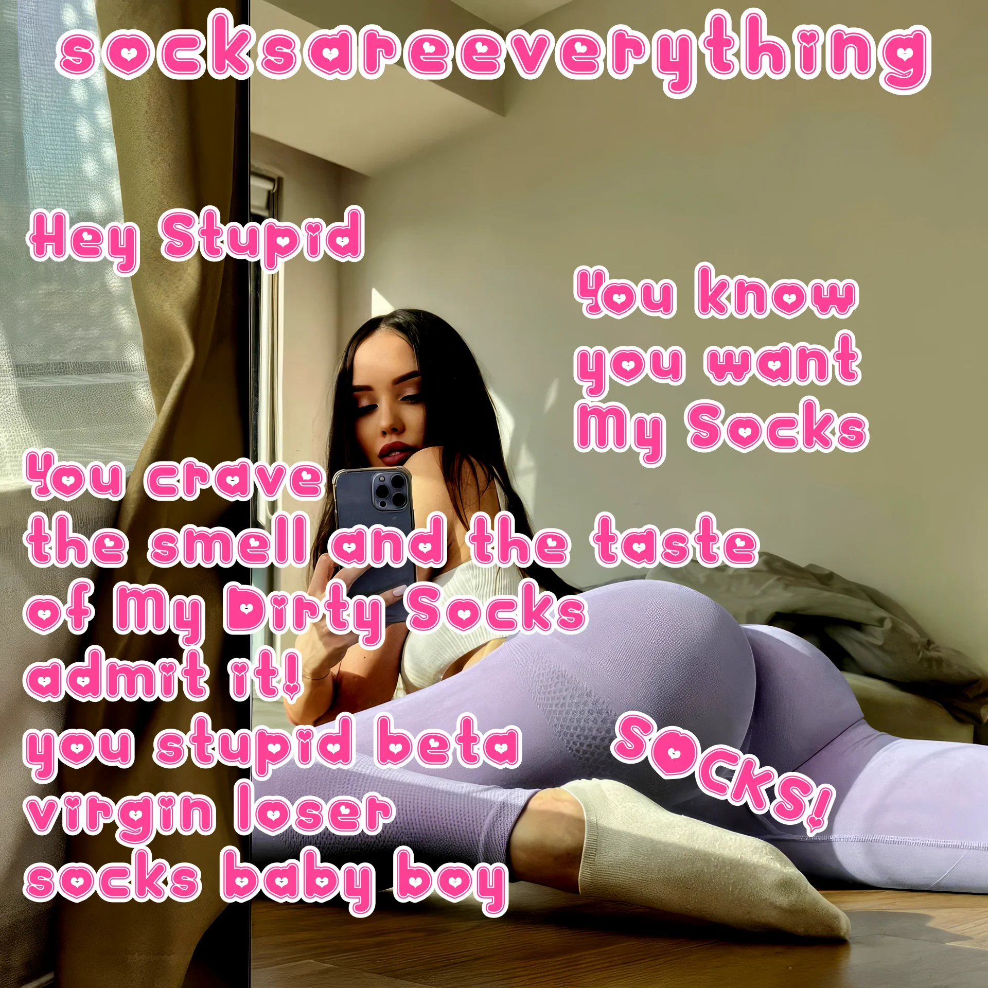 Admit you crave my dirty socks and want to sniff, kiss and breed as hard as you little beta can! You are loser for my socks! SocksAreEverything2 on ImageFap picture 1 of 1