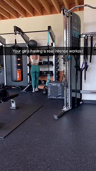 She doesnt care about her husband while in the gym'