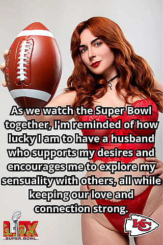 Just like the Super Bowl teams work together towards a common goal, our relationship is a team effort, where we support each other's desires and boundaries, and I get to enjoy being a hotwife with his full encouragement and love. [No Imagefap]'