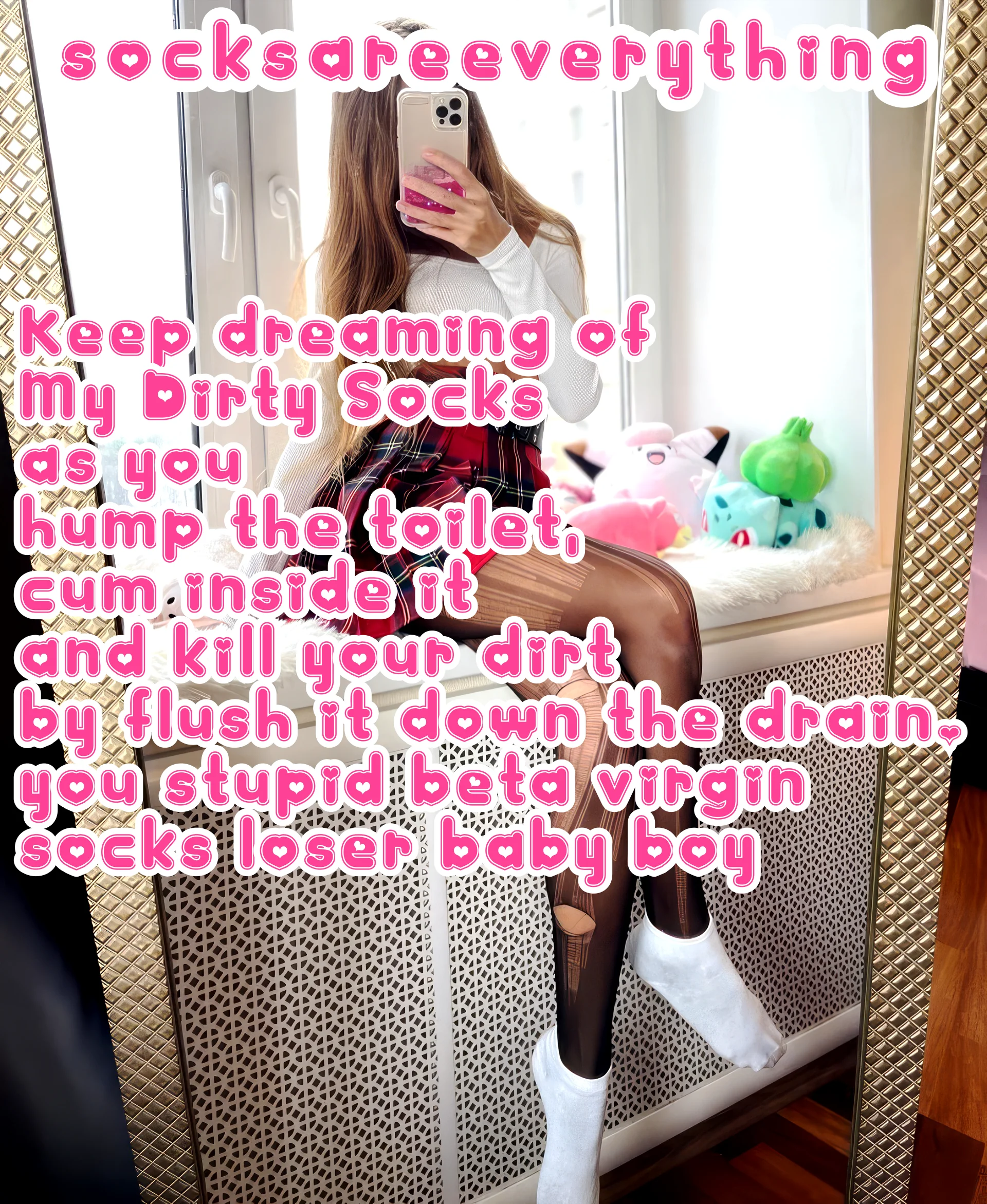 Keep dreaming of my dirty socks while you waste your nasty beta seed in the toilet little beta loser! You should get and marry my socks instead to waste beta sperm there! SocksAreEverything2 on ImageFap picture 1 of 1