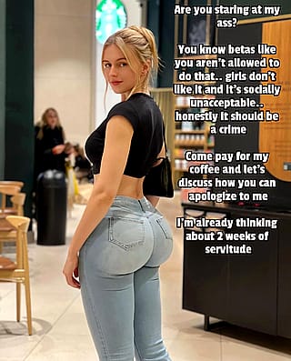 How else should you apologize to her for staring at her ass? (Captionsforever on imagefap)'