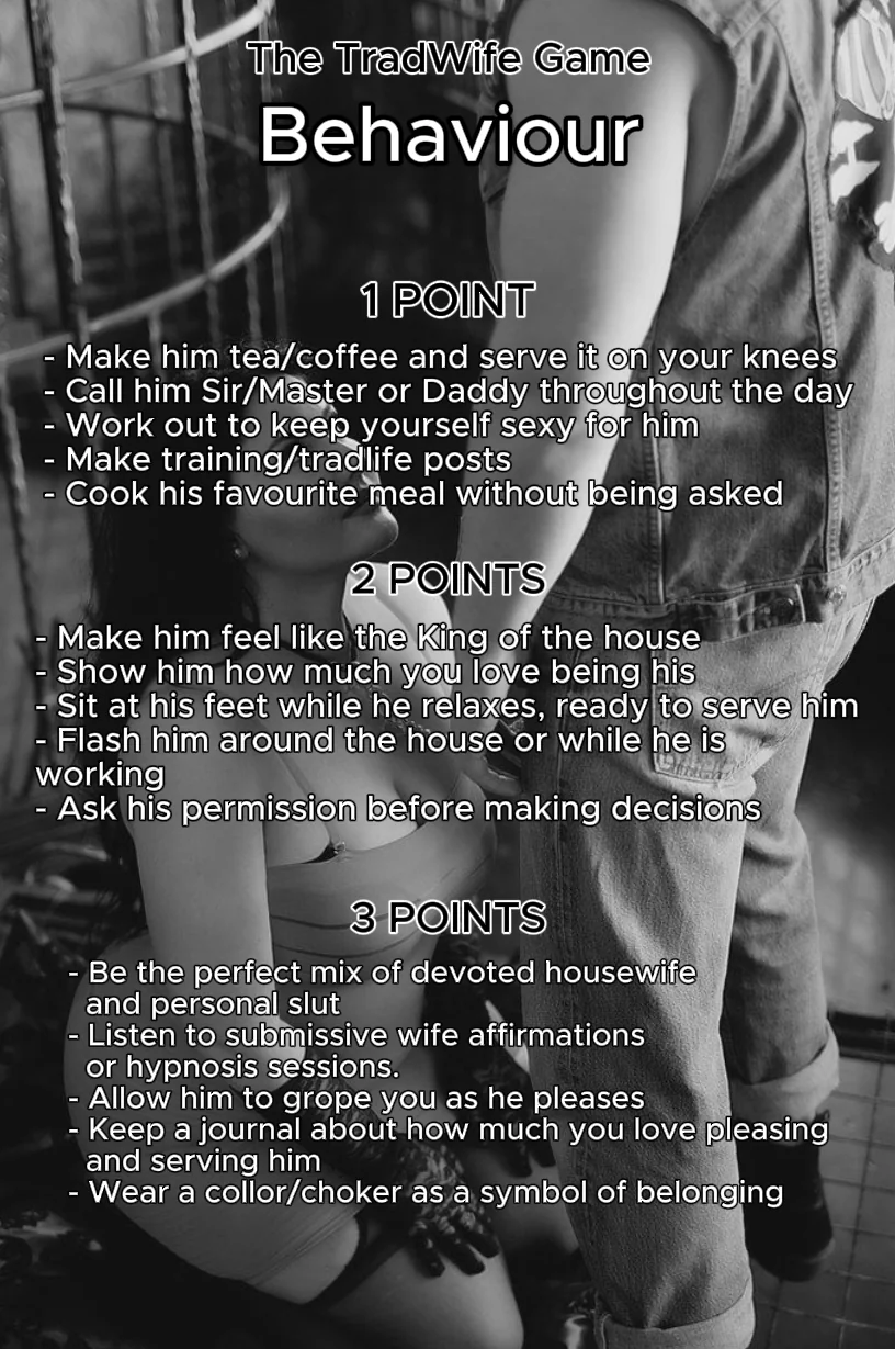 I created this game for all the women aspiring to be the best tradwife/housewife for their man. picture 2 of 4
