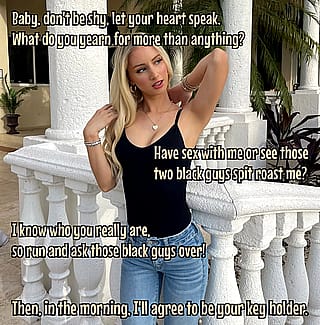 Baby, don't be shy, run and ask those black guys over! (Imagefap : ice-queen)'