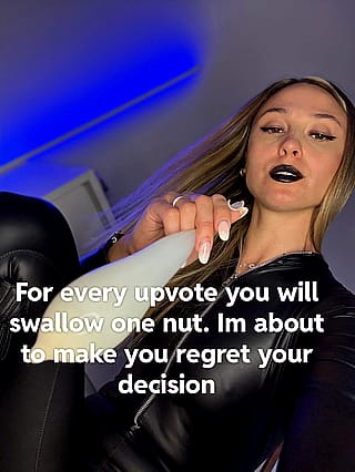 Who's ready to taste their own load? Step right up!'