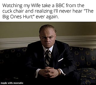 Taking one for the team like a good little cuck.'