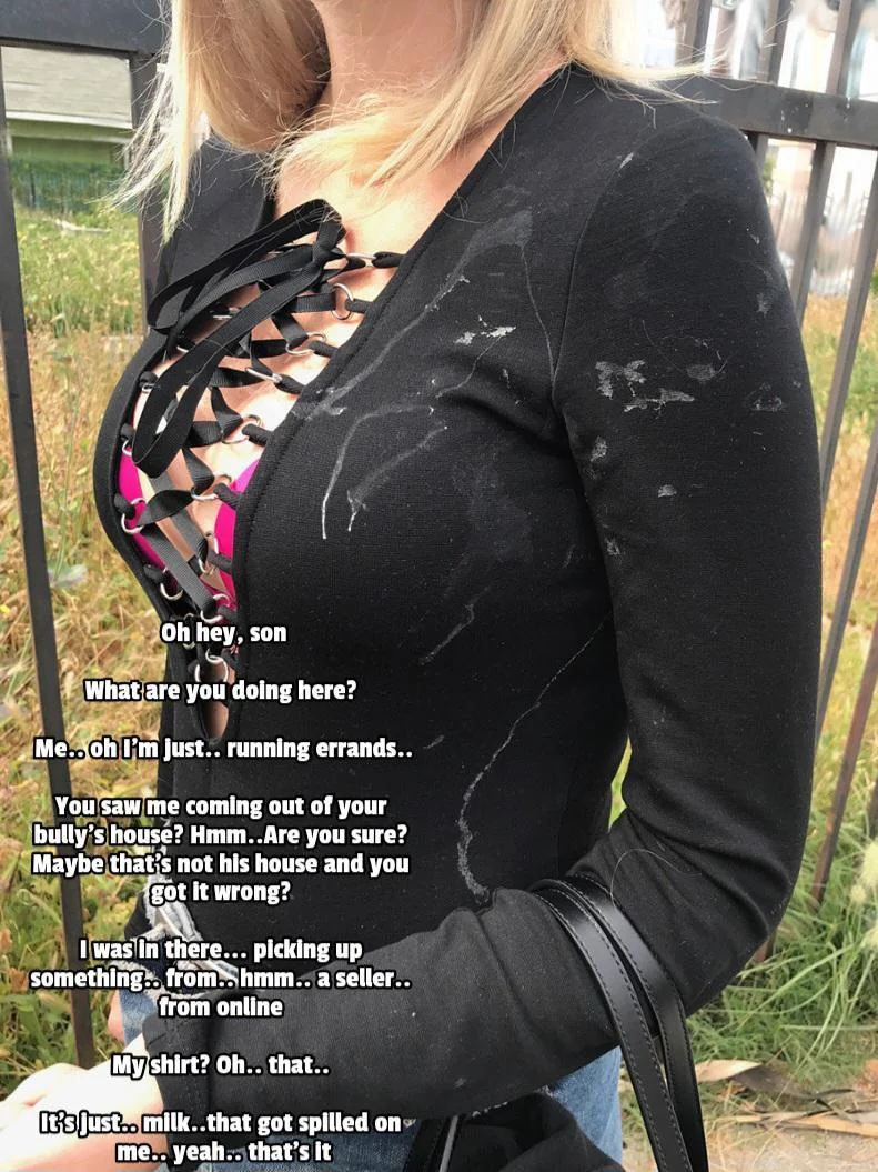 Caught My Naughty MILF Mom Slippin' Outta My Bully's Spot with Stained Tee picture 1 of 1