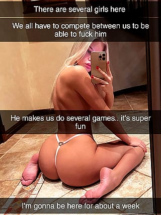 Your naughty GF livin' it up at her bull's place for a whole week'