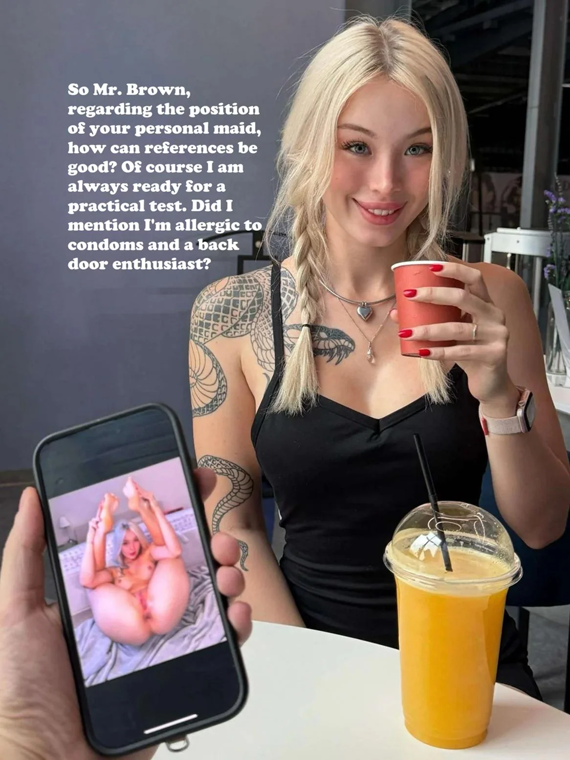 Dumb Slut's Job Interview: Flashing Her Worth picture 1 of 1