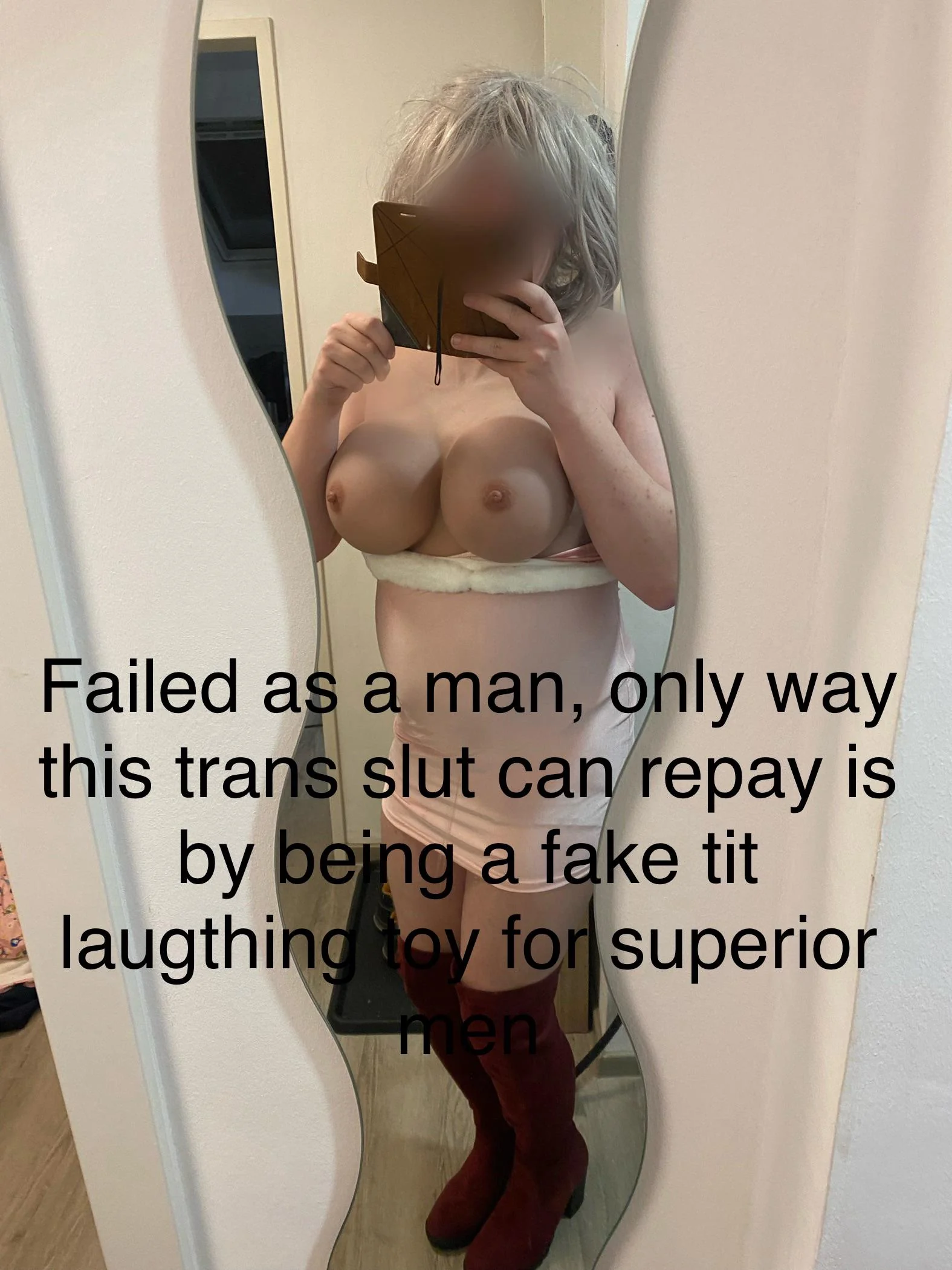 Dirty Trans Babe Bowing Down Like the Cock-Hungry Slut She Is picture 1 of 1