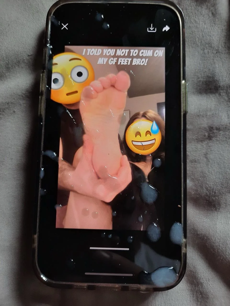 Sneaky Redditor Turns Me Into a Cum Canvas While My Clueless BF Holds My Foot High picture 2 of 2