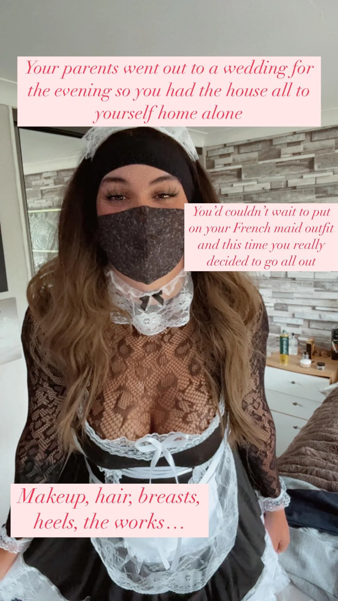 Naughty Sissy Maid Slips Up on Duty - Caught in the Act! picture 1 of 6