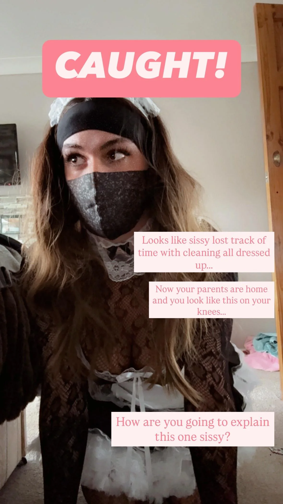 Naughty Sissy Maid Slips Up on Duty - Caught in the Act! picture 6 of 6
