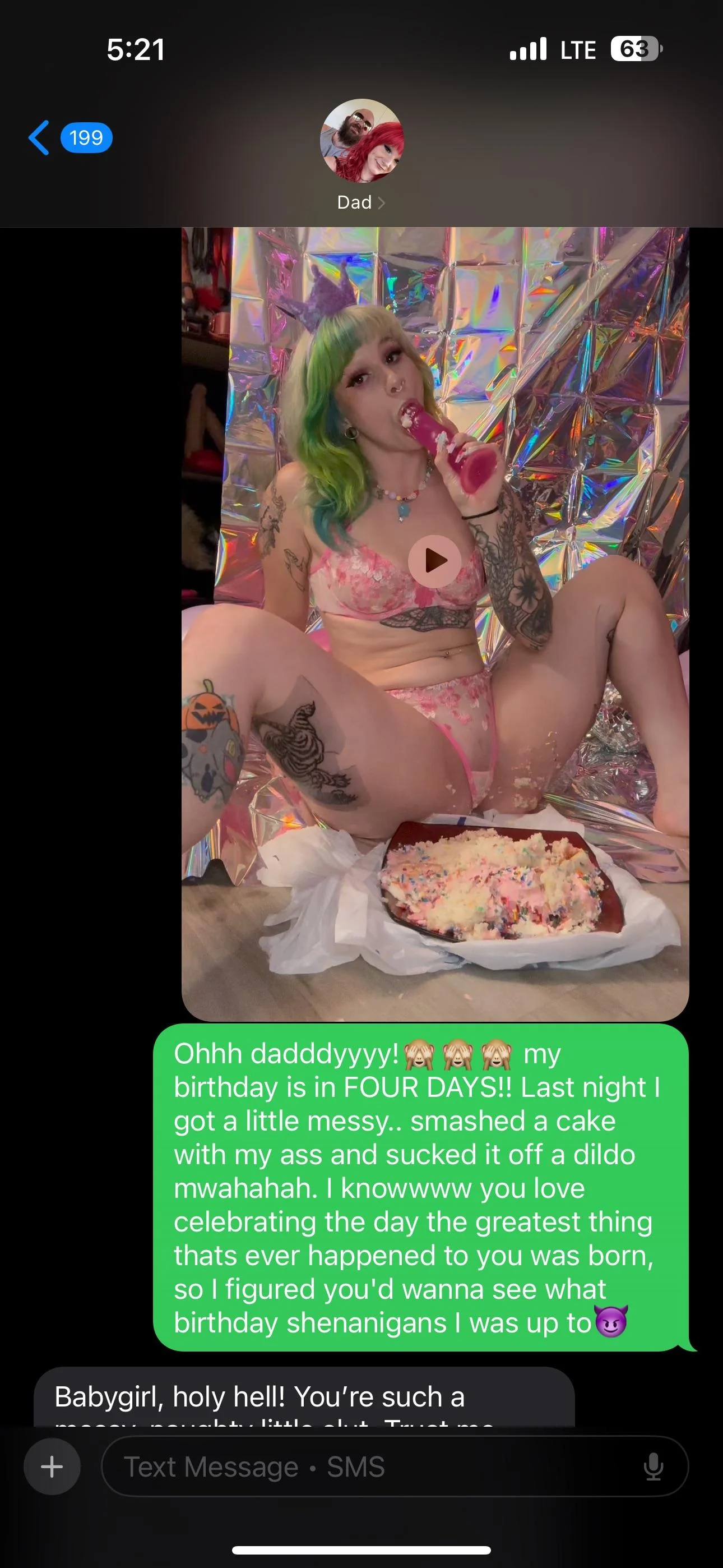 Daddy's Curious About My Wild Birthday Antics! After All, He Shaped This Vixen. 😈 picture 5 of 8