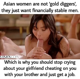 Naughty Asian Babe Gets Wild for Big White Cock'