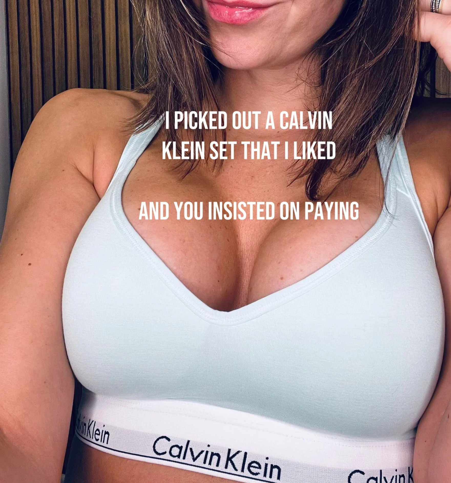 Cuck's Gift: She Flaunts Her Calvin Klein for the Real Man picture 1 of 6