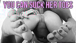Lucky Bastard Gets To Worship Her Toes While You Watch'