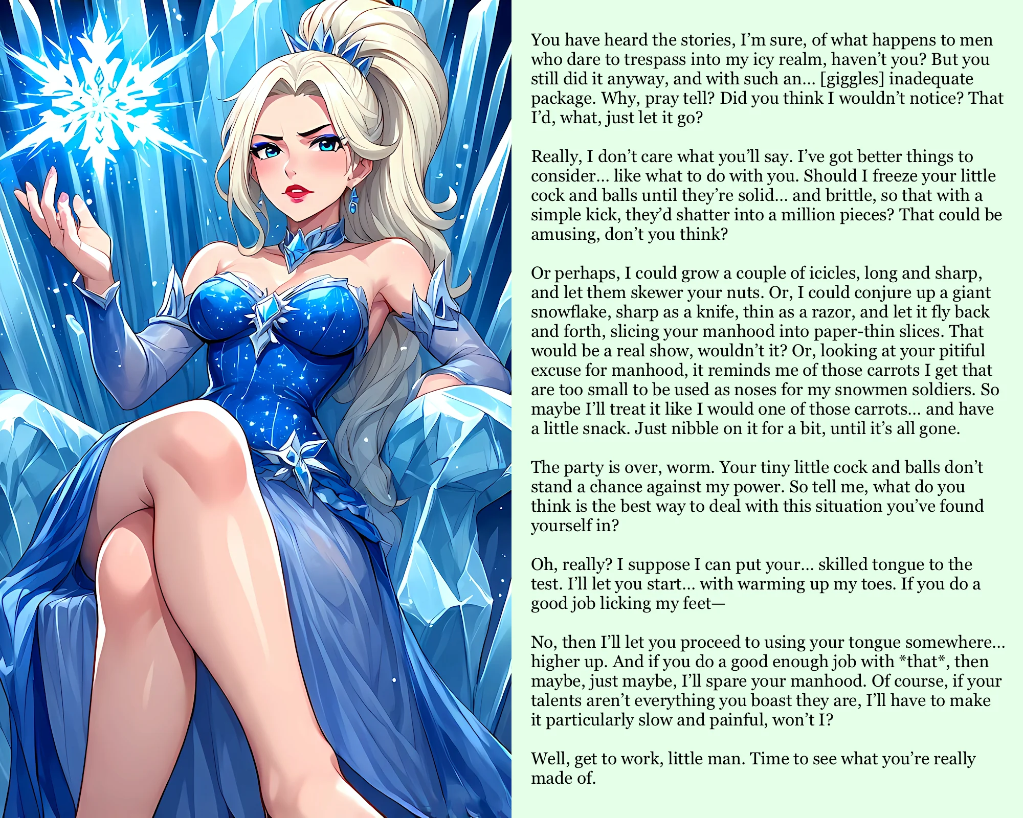 The Ice Queen's Domination Dungeon [AI Generated][Fantasy Femdom] picture 1 of 1