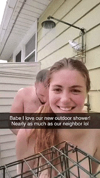 Neighbor keeps coming to our outdoor shower. Wife says it’s not cheating'