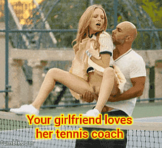 Sneaky Slut Swings Her Racket While You're Stuck at the Office'