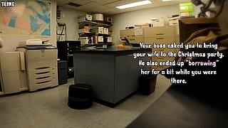 Office Party Shenanigans: Boss Claims His Prize'