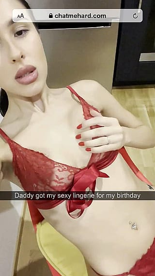 Daddy's Birthday Surprise in Sizzling Lingerie'