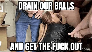 Time's up, slut. Crawl out like the trash you are.'