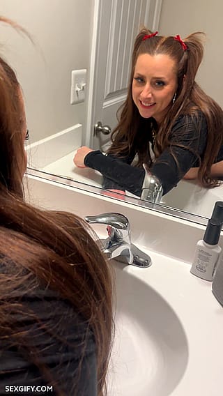 Cleaning Up Fun: A Gif of a Woman's Rear Pussy'