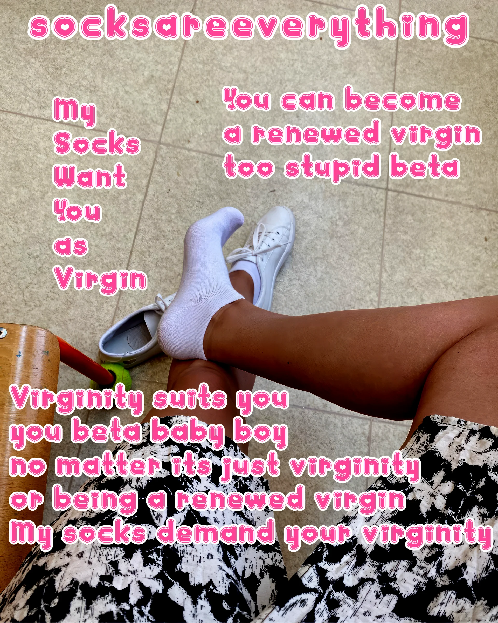 Stay a Sock-Slurping Virgin Forever, Beta Boy! Renew That Virginity Like a Good Little Loser. picture 1 of 1
