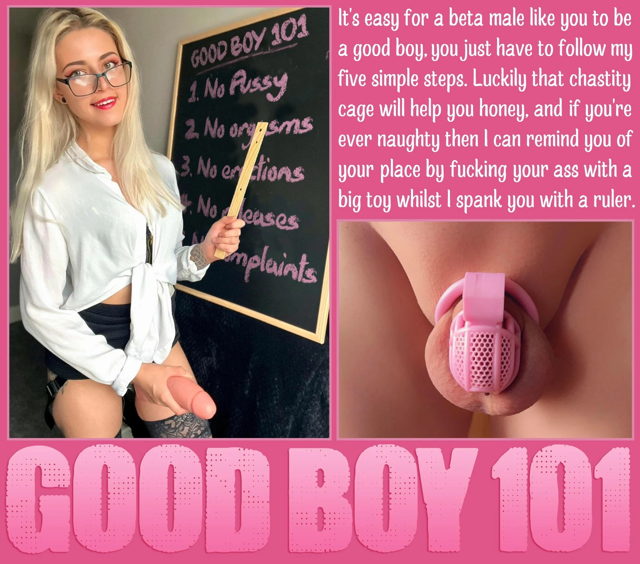 Filthy Femdom Rules: Chastity Training for Naughty Boys picture 1 of 1