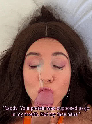 Dad's Special Sauce Ends Up on Her Pretty Face Instead'