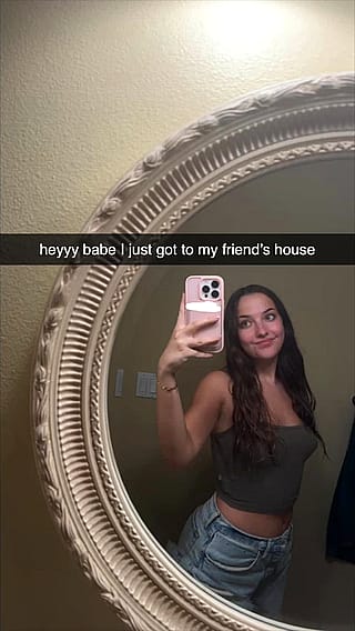 "Just chilling at my buddy's place" but she's getting dicked down hard'