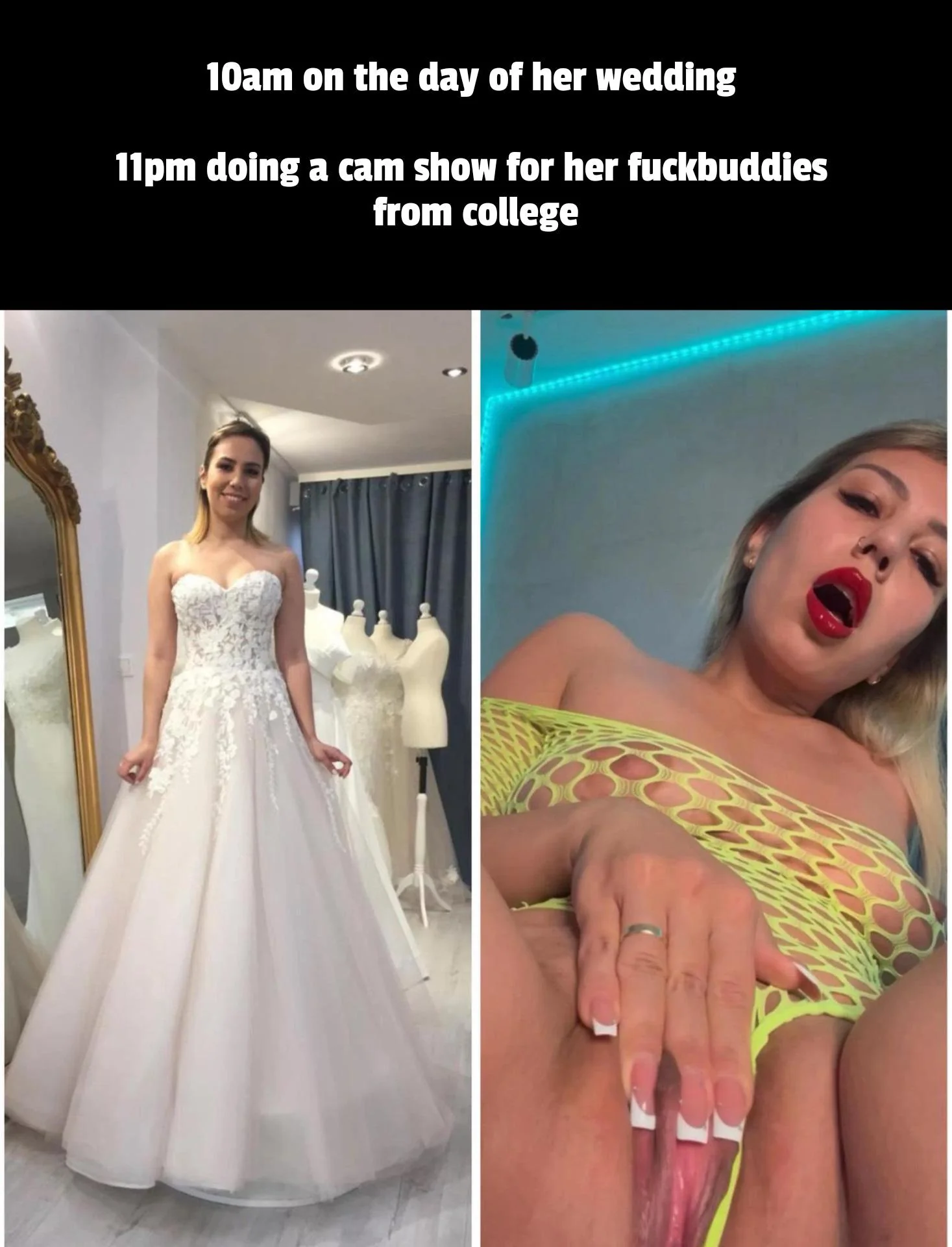 Even on the day of her marriage she can't stop being a slut picture 1 of 1