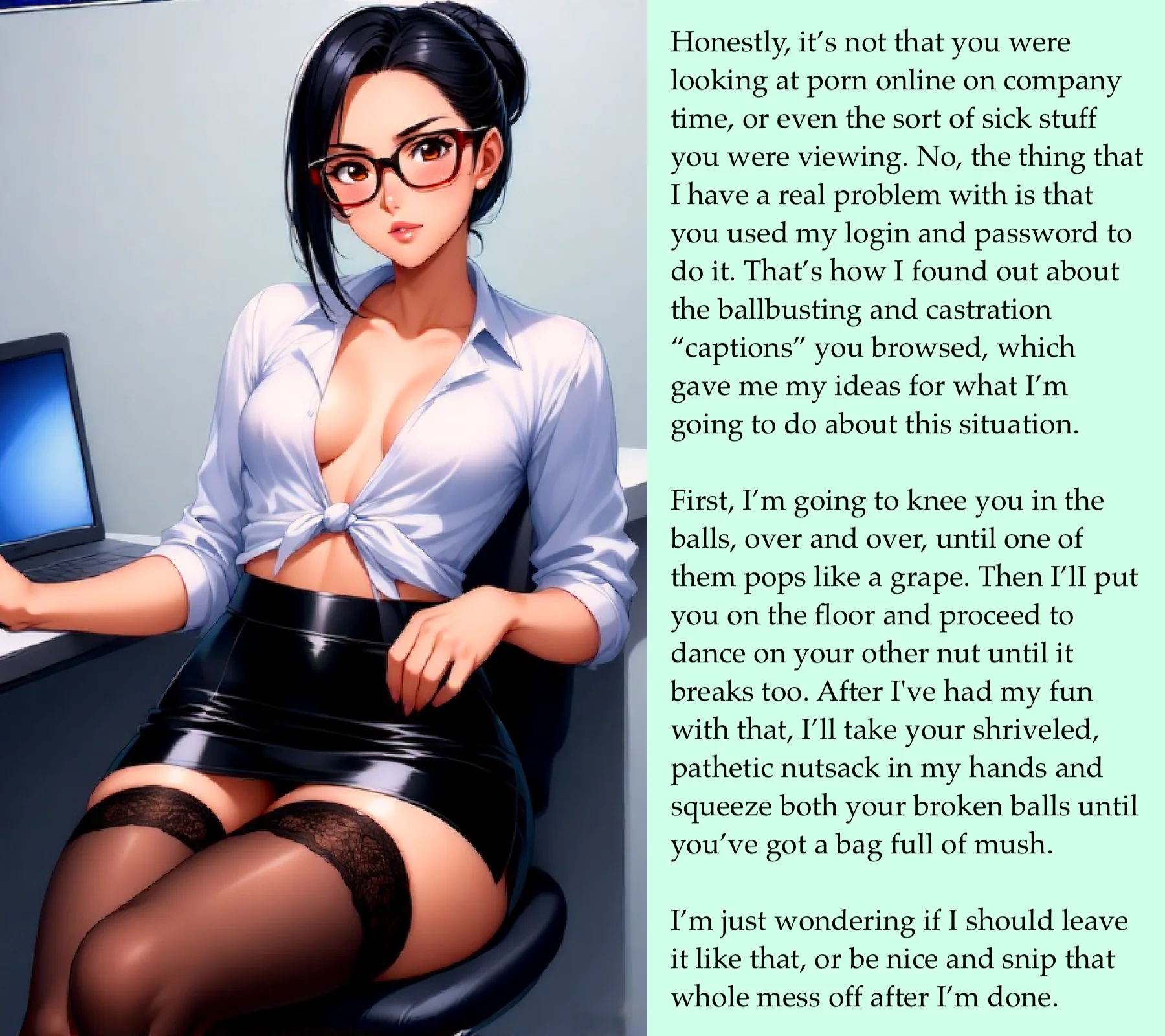 Caught Red-Handed at Work? Time for Your Punishment! [AI Image] picture 1 of 1