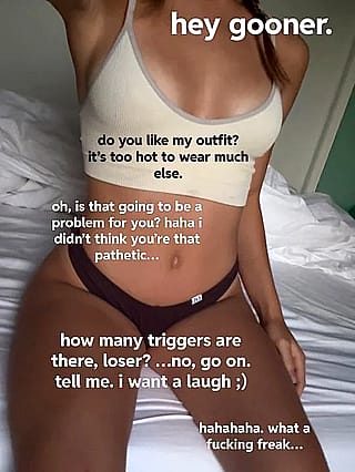 Lock that pathetic nub up, it's time for permanent chastity, you horny little bitch'