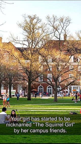 Campus Squirrel Girl Gobbles Balls Like a Pro'