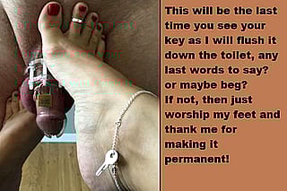 Lock that clit up for good, you filthy little slut!'