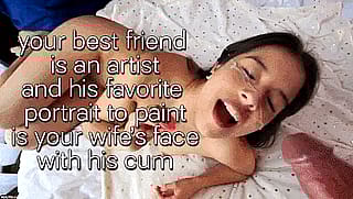 Watching that stud paint a masterpiece on my girl's face gets me rock hard'