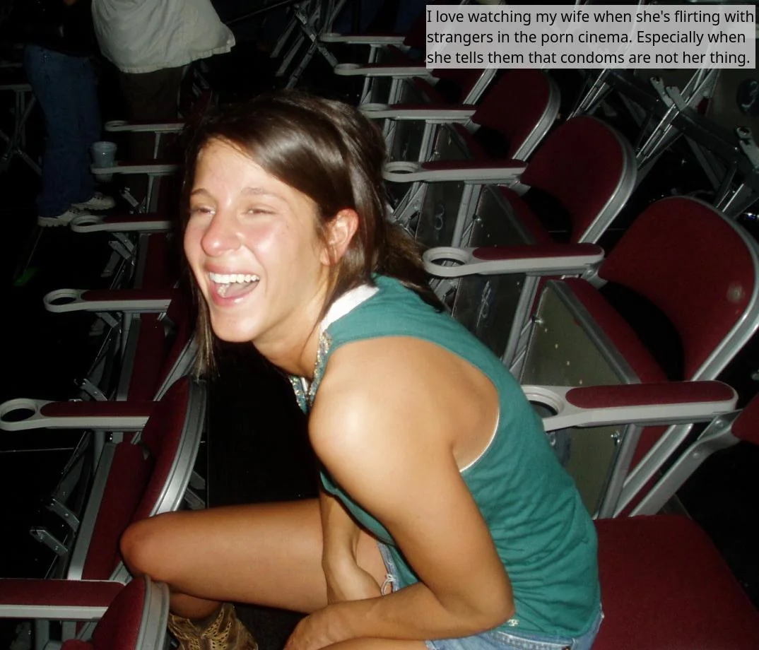 Fucking Hotwife Getting Creamed by Strangers in the Porn Theater picture 1 of 1