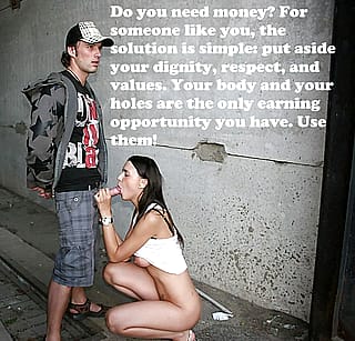 Dirty alley dumpster slut gets railed for cash'