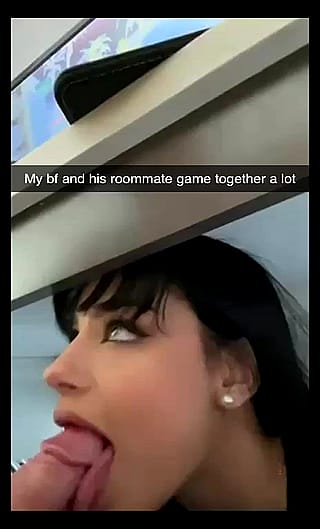 Roomie's Mic on Mute? She's Gagging on My Monster Cock While He's Clueless!'
