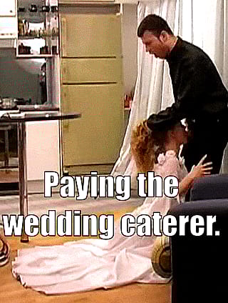 Bimbo Bitch Pays the Pervy Caterer Before Fucking the Minister Raw'