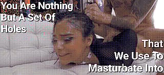 Filthy whores just begging for a hard pounding, that's all you're good for'