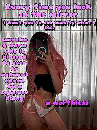 Just a pathetic worm, huh? 😵‍💫 [imagefap: princessdollmie]'