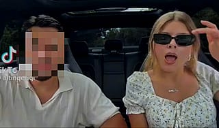 Brother and Sister in the Car'