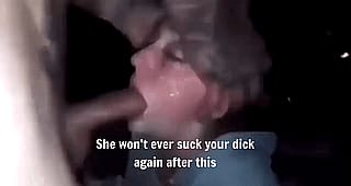 Your chick craves a real stud to wreck her gullet'