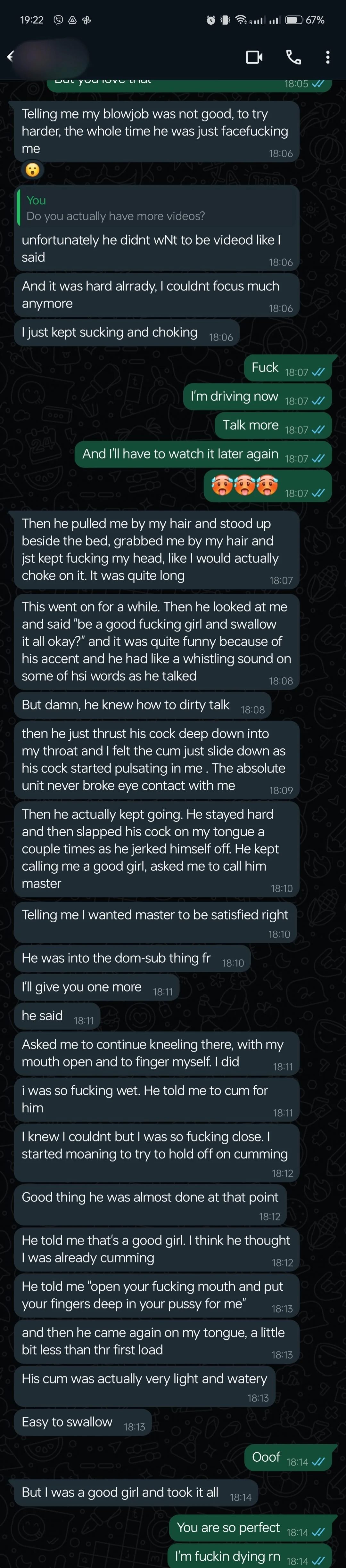 The night my gf matched with a stranger and invited him while I was away not knowing a thing. This is what I got next day with a few pics and videos. (not captions but you might like it) picture 2 of 2