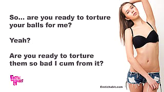 "So… are you ready to torture your balls for me?" 😉🍒 (erotichabit at ImageFap)'